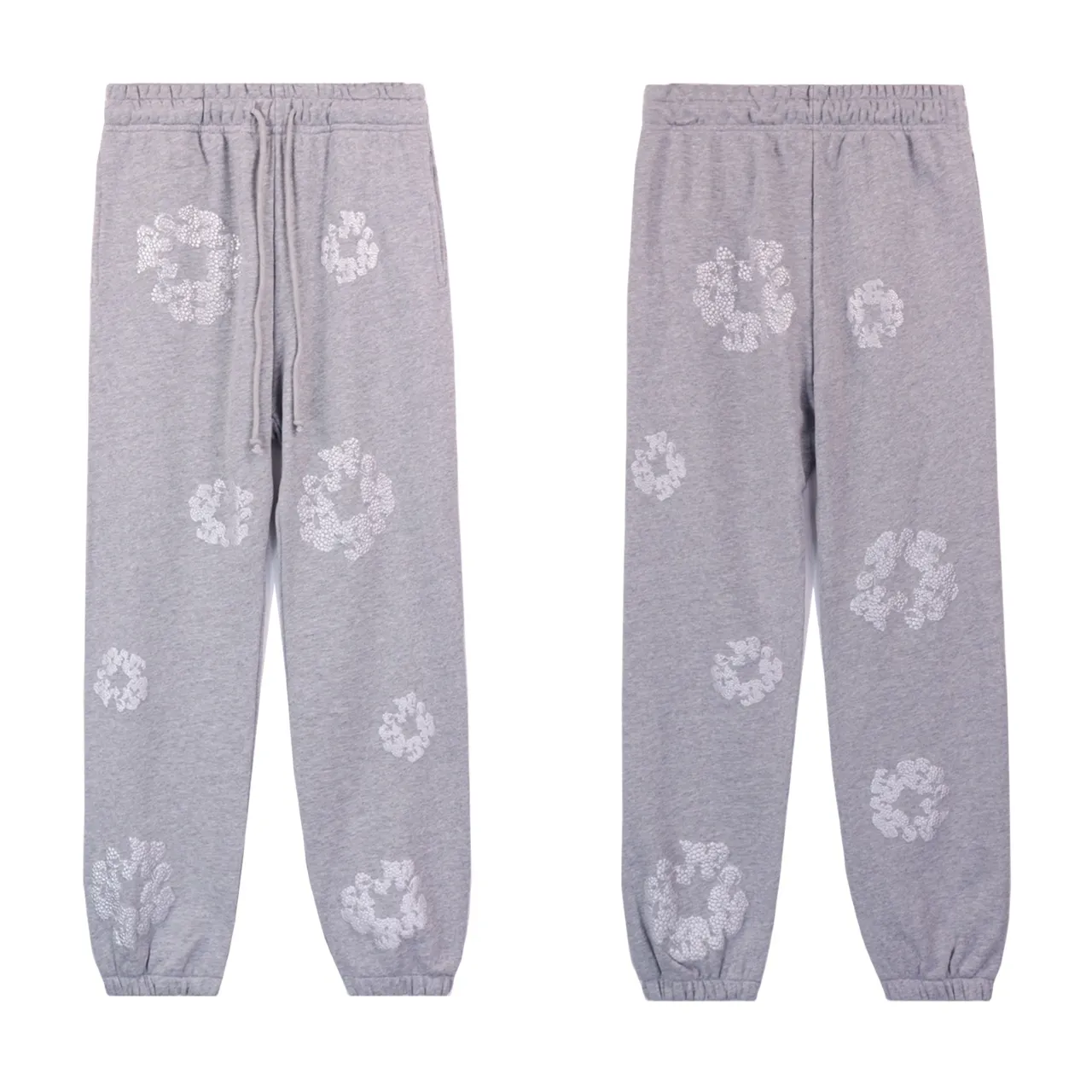 Jacket 105 Trousers 88 Real stock DENIM TEARS main line Kapok sweatshirt cashmere Swarovski cotton ring trousers Color: black silver black black pink gray Size: S M L Pink Gray Size: S M L XL